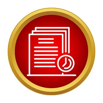 Documents icon showing deadline and time management Stock Illustration