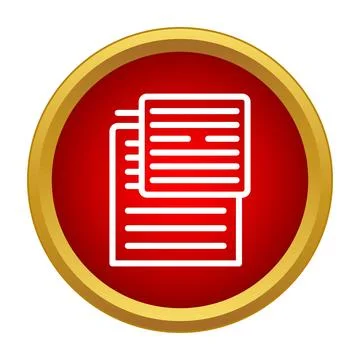 Documents icon symbolizing information, files, and data records 库存插图
