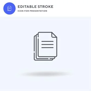 Documents icon vector, filled flat sign, solid pictogram isolated on white, l Stock Illustration