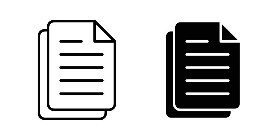 Documents icon vectors. Illustrations in black Stock Illustration