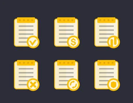 Documents icons, flat style 스톡 일러스트