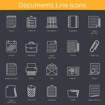 Documents Icons Stock Illustration