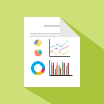 Documents icons. Report. Spreadsheet. Stock Illustration