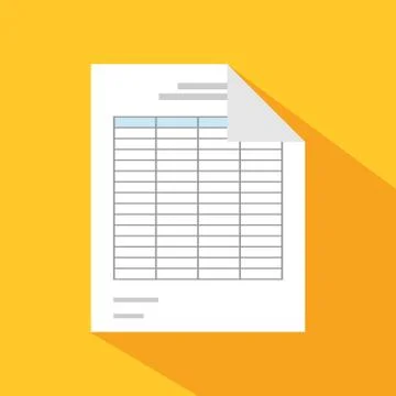 Documents icons. Report. Spreadsheet. Illustrazione stock