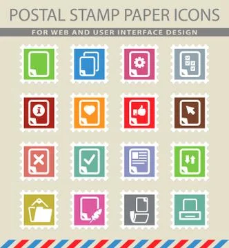 Documents icons set Stock Illustration