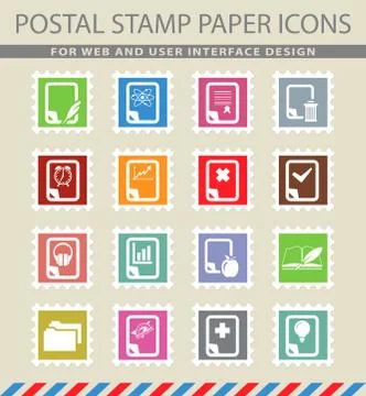 Documents icons set Stock Illustration