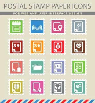 Documents icons set Stock Illustration