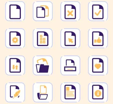 Documents icons set Stock Illustration