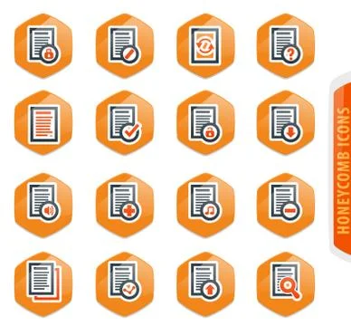 Documents icons set Stock Illustration