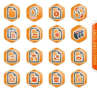 Documents icons set Stock Illustration
