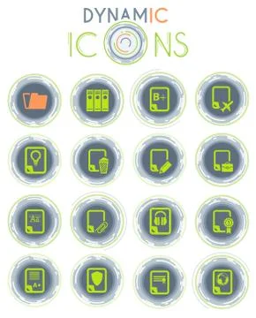 Documents icons set Stock Illustration