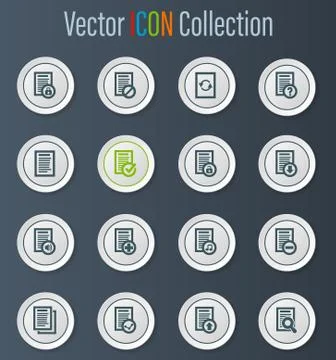 Documents icons set Stock Illustration