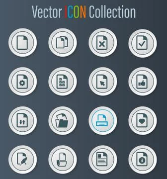 Documents icons set Stock Illustration