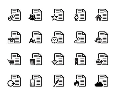 Documents Icons Vector Illustrazione stock
