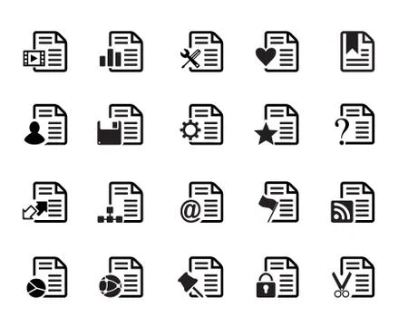 Documents Icons Vector Illustrazione stock