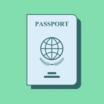 Documents identity vector flat line icon. Passport sign. Stock Illustration