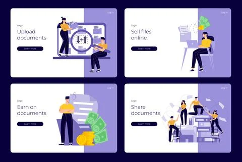 Documents illustration set Stock Illustration