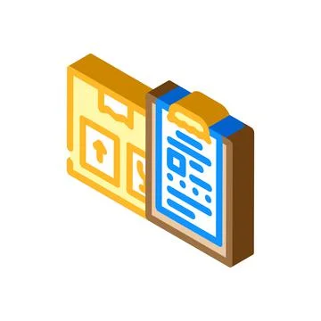 Documents of import and export isometric icon vector illustration イラスト素材