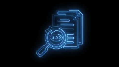 Documents investigation analysis neon style animation concept of research and Stock Footage 330777353