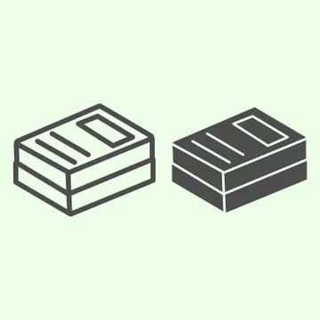 Documents line and solid icon. Business paper stack outline style pictogram on Stock Illustration