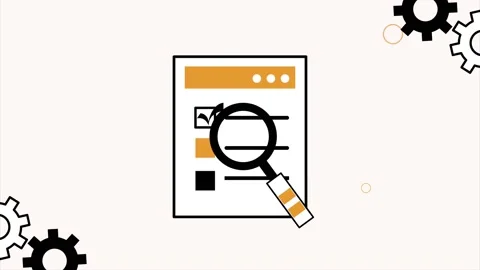 documents with magnifying glass animatio... | Stock Video | Pond5