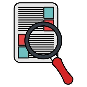 Documents with magnifying glass Illustration