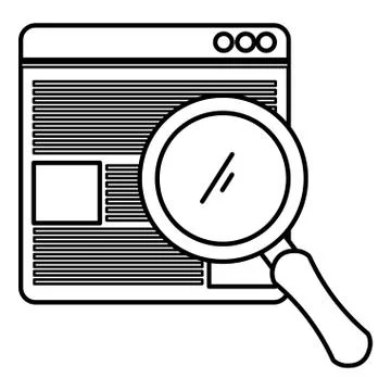 Documents with magnifying glass Illustrazione stock