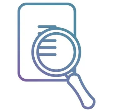 Documents with magnifying glass Illustrazione stock