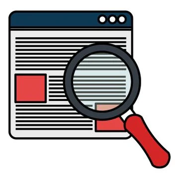 Documents with magnifying glass 스톡 일러스트