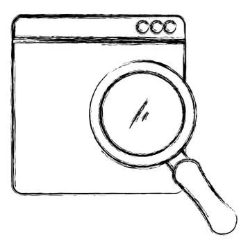 Documents with magnifying glass Illustrazione stock