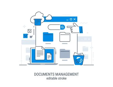 Documents management Stock Illustration