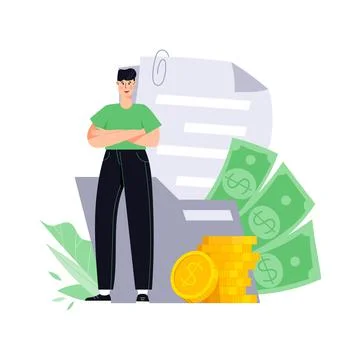 Documents to money Stock Illustration
