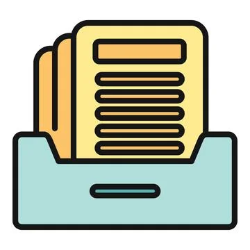 Documents organizing in an inbox file holder Stock Illustration