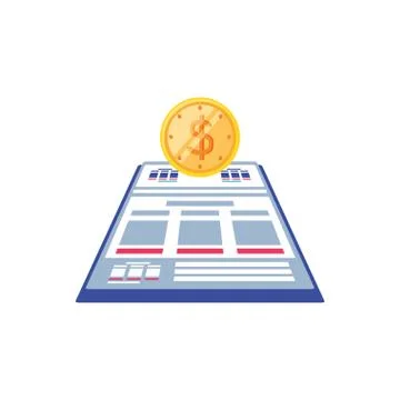 Documents paper with coin isolated icon イラスト素材