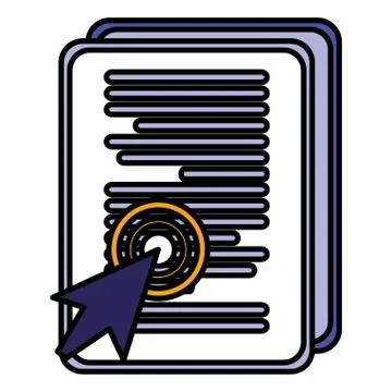 Documents paper with cursor arrow Stock Illustration
