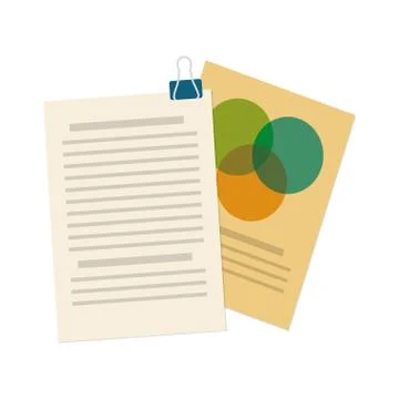 Documents paper isolated icon Illustration