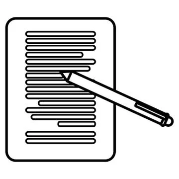 Documents paper with pen 스톡 일러스트
