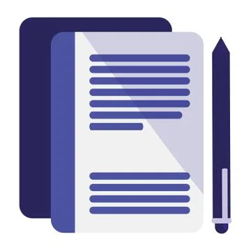 Documents paper with pen Stock Illustration