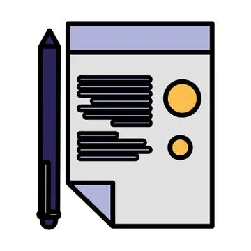 Documents paper with pen イラスト素材