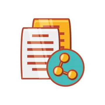 Documents paper with share symbol イラスト素材