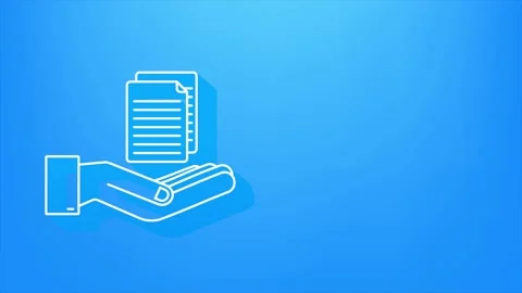 Documents papers in hands. motion graphic. Business icon. shadow design Stock Footage 169279346