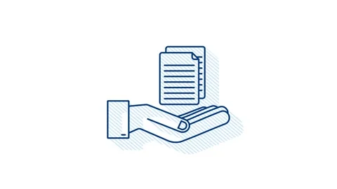 Documents papers in hands. motion graphic. Business icon. shadow design Stock Footage 169307153