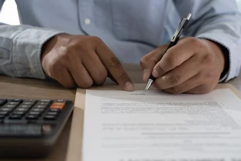 Documents  paperwork stack of business paper documents on office on desk acco Foto stock