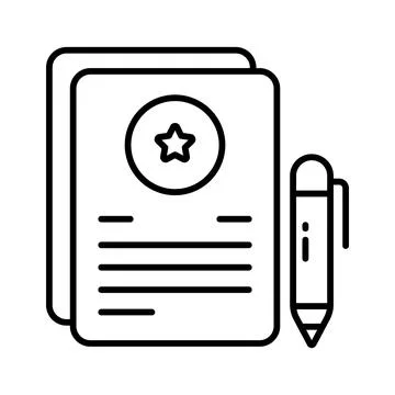 Documents with pen showing concept vector of contract, agreement or certificate Stock Illustration