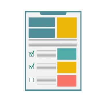 Documents with personal data vector illustration, flat cartoon paper document Stock Illustration