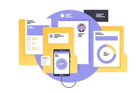 Documents with personal information Stock Illustration