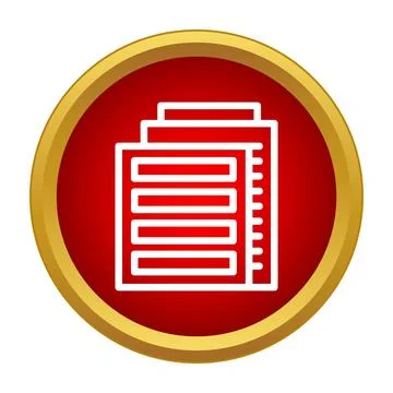 Documents pile icon on red circular background Stockillustratie