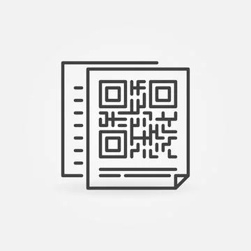 Documents with QR Code vector concept line icon Illustrazione stock