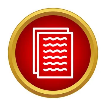 Documents red circle icon showing files and paperwork Stock Illustration