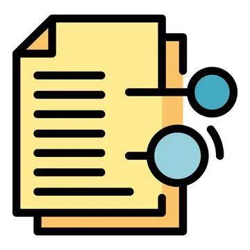 Documents remote access icon color outline vector Ilustração Stock